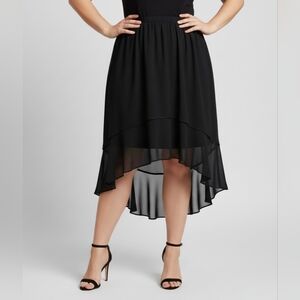 Studio Femme 1X Black Ruffle Hem Whimsigoth Gothcore Witchy Skirt Dark Academia